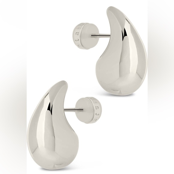 SOLD 2 Pairs Gold & Silver Medium Tear Drop Sterling Forever Earrings - Picture 6 of 6